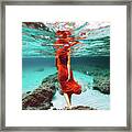 Orange Mermaid Framed Print