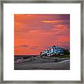 Orange Sky Beach House Framed Print