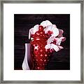 Orchids With Red And Gray Framed Print