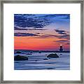 Orient Point Lighthouse At Dawn Framed Print