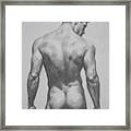 Original  Drawing Artwork Male Nude Men  On Paper #16-1-7 Framed Print