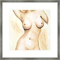 Original Painting Of A Nude Female Torso Framed Print