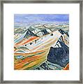 Original Watercolor - High Alpine View Framed Print