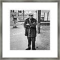 Out For A Walk In His Huaraches In Black And White Framed Print