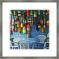 Outdoor Cafe, Block Island, Ri Framed Print