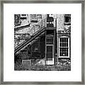 Over Under The Stairs - Bw Framed Print