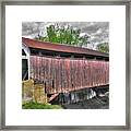 Pa Country Roads - Kochenderfer Covered Bridge Over Big Buffalo Creek No. 1a-alt - Perry County Framed Print