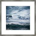 He Inoa Wehi No Hookipa  Pacific Ocean Stormy Sea Framed Print