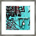 Padlock And Graffiti Framed Print