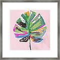 Painted Palm Leaf 2- Art By Linda Woods Framed Print
