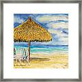 Palappa N Adirondack Chairs On The Mexican Shore Framed Print