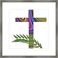 Palm Sunday Cross With Fractal Abstract Framed Print