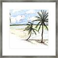 Palm Trees On The Beach Framed Print