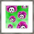 Panda Pansies Framed Print