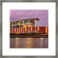 Panorama Of Mclane Stadium At Twilight - Brazos River Baylor University Waco Texas Framed Print