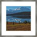 Panorama Of Wonder Lake In Denali National Park Framed Print