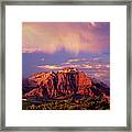 Panorama West Temple At Sunset Zion Natonal Park Framed Print