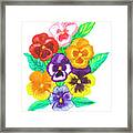 Pansies, Watercolour Painting Framed Print