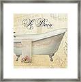 Parchment Paris - Le Bain Vintage Bathroom Framed Print