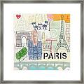 Paris Cityscape- Art By Linda Woods Framed Print