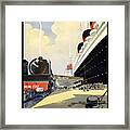 Paris Havre Newyork Vintage Travel Poster Framed Print