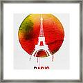 Paris Landmark Red Framed Print