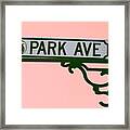Park Avenue Sign On Pink Framed Print