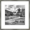 Partly Cloudy Over The Bridgeton Spillway Black And White Framed Print