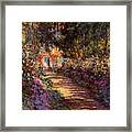 Pathway In Monet's Garden Framed Print