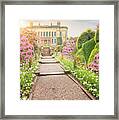 Pathway To The Mansion Through Tulips At Sunset Framed Print
