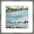 Peaceful Morning At The Harbor Framed Print