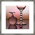 Peach Striped Glassware Reflection Framed Print