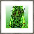 Peacock Feathers Mirrored Vertical Framed Print