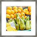 Pears And Oranges Framed Print