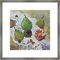Pears Figs And Young Pomegranates Framed Print