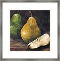 Pears Green And Gold Framed Print