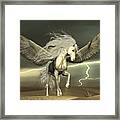 Pegasus And Dark Skies Framed Print