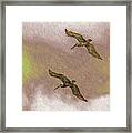 Pelicans On Cave Wall Framed Print