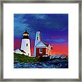 Pemaquid Lighthouse At Dawn Artistic Panorama Framed Print