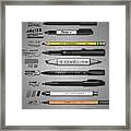 Pen Collection For Sketching And Drawing Framed Print