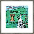 Pennsylvania Fun Map Framed Print