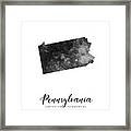 Pennsylvania State Map Art - Grunge Silhouette Framed Print