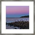 People Watch The Sun Set Framed Print