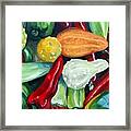 Peppers And Gourds Framed Print