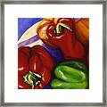 Peppers In The Round Framed Print