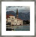 Perast City In Kotor Bay Framed Print