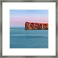 Perce Rock Panorama At Sunset Framed Print