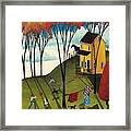 Perfect Day - Folk Art Country Landscape Framed Print