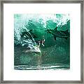 Perfect Day For Surfing The Big Wave Framed Print
