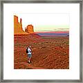 West And East Mittens And Merrick Butte In Monument Valley Navajo Tribal Park, Arizona #1 Framed Print